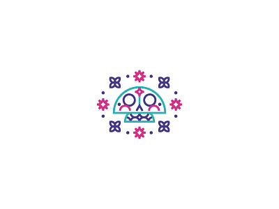 Calaverita del Día de Muertos calaverita color diadelosmuertos diademuertos flowers geometric icon illustration line logo mexico minimal sugar skull symbol