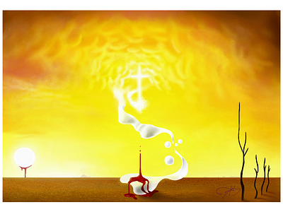 Digital painting digital painting god illustration surrealismo yellow