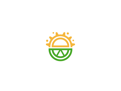 Orange + Grind field geometric geometry grind ground icon logo mark minimalist orange orange juice sun symbol