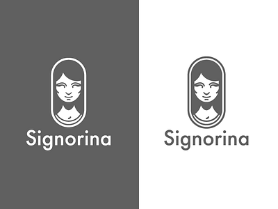 Signorina logo branding face geometric geometry girl icon illustration line logo mark minimal symbol woman