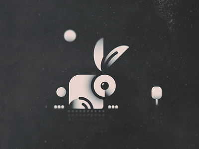 Rabbit animal geometry icon illustration logo mark rabbit