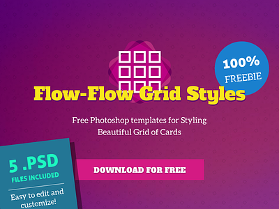 Flow-Flow / Social Cards PSD Template Freebie free free psd freebie grid psd social social media