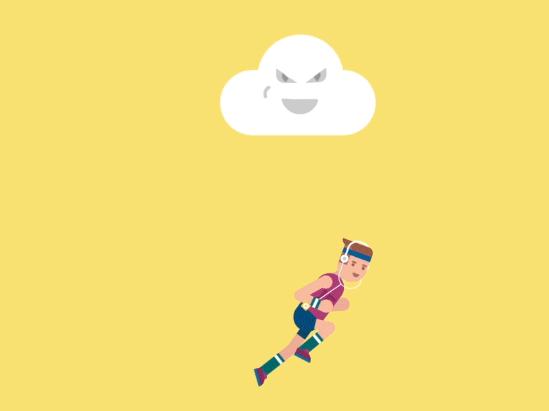 Runner Dude & Rain Cloud animation cloud cycle developer dude gif love orlando rain run runner walk
