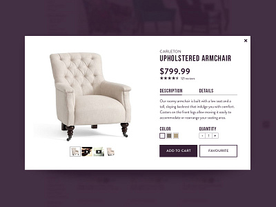 Day 002 - Product Card add card cart chair clean e commerce material minimal modal product shop simple