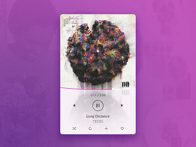 Day 005 - Music Player app artist clean flat minimal mobile music party player playlist teebs widget