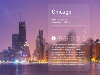 Day 014 - Travel Card 014 card chicago city daily dailyui tourist travel us widget