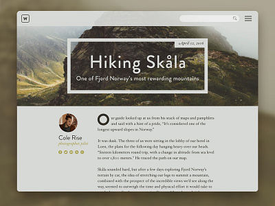 Day 018 - Blog Post 018 blog card daily dailyui hiking mountain norway post story woods writer
