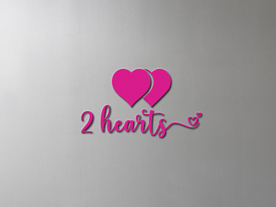 2 HEARTS bold brand design clean creative design design graphic design hearts i love you logo love minimal