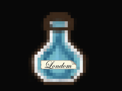 Londom Potion Bottle with Label branding design game art illustration logo