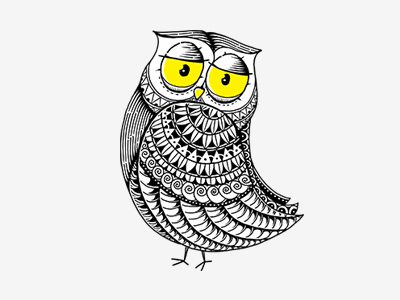 Sleepy Owls animal artwork character cute digital art drawing owl owls pattern photoshop zentangle