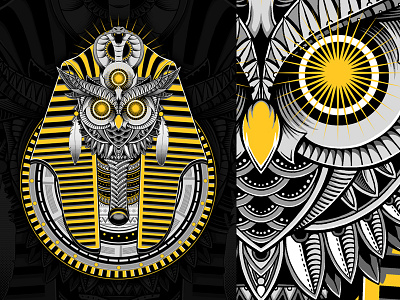 Guardian of the Afterlife cobra egypt gold mandala ornamental ornate owl pattern pharaoh vintage