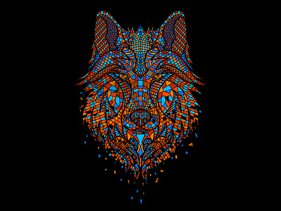Fragile Wolf alpha wolf artsy geometric illustration logo mosaic neon photoshop vector wildlife wolf wolves