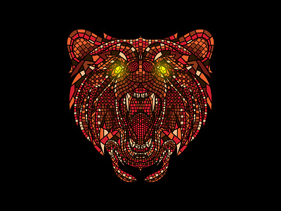 Grizzly Mosaic animal artsy artwork bear digital art graphic design grizzly illustration logo mosail ornamental pattern photoshop tattoo typography vector vintage