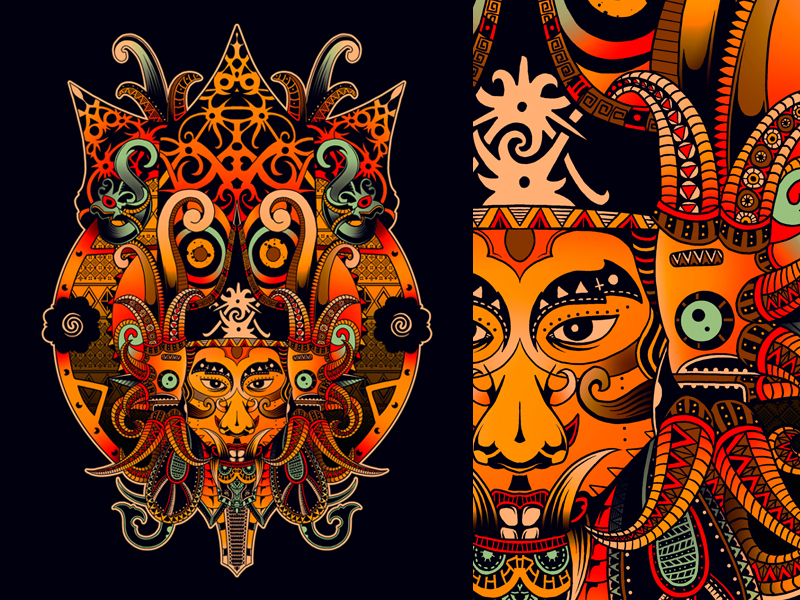 Dayak Tribe of Borneo  by GODZILLARGE on Dribbble