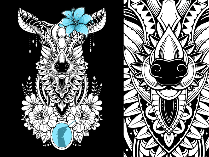 Lily ornate sacred geometry t-shirt design drawing digital art artsy vintage pattern illustration artwork ornamental photoshop tattoo nature pop culture movie harry potter lily flowers flowers deer