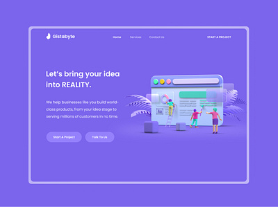 Gistabyte landing page product design ui ux