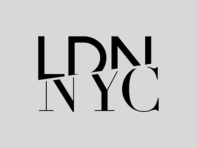 LDN ✈ NYC ldn london new york ny nyc typography