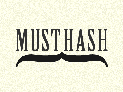 MustHash logo moustache musthash typography