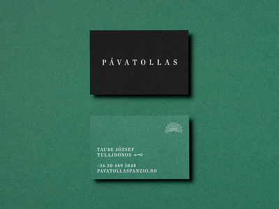 Pávatollas business cards eyes feathers green keys logo peacock peafowl