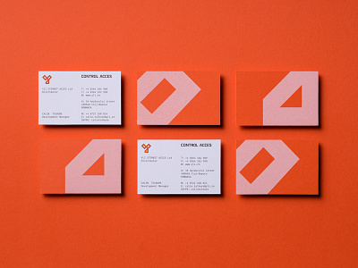 YLI Europe Identity angular business cards fira letter orange security technology y