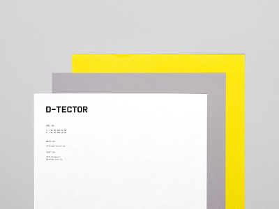 D-tector letterhead black detector hungary industrial metal minimal security yellow