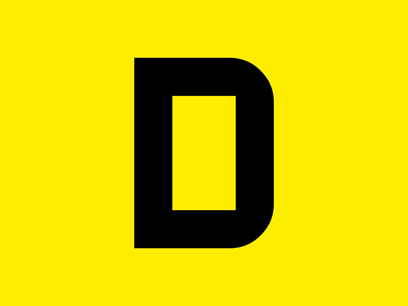 Custom font for D-tector black detector hungary industrial metal minimal security yellow