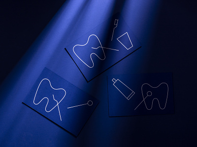 Stationary for AP+ Dentistry blue branding business cards dentist graphic design illustration logo medical print stationary design symbol tooth toothbrush white ink