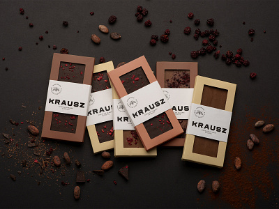 Krausz Handmade Chocolate Packaging branding chocolate cocoa delicious fruits handmade mimimal packaging premium