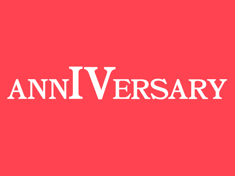 annIVeristy word play anniversary 4th iv