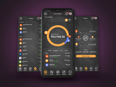 Crypto Wallet Mobile App Design crypto cryptocurrency design graphic design illustration motion graphics ui ux wallet