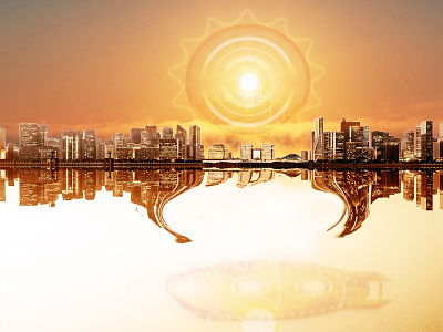 Early Morning Sun composite design photoshop vector shapes