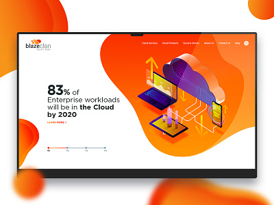 Cloud Service - Home Page layout orange trending design ui ui ux ui ux design ui design ui ux uiux user interface ux website design