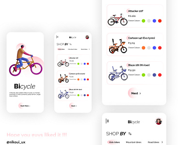 Bicycle app ui design concept branding design graphic design icon illustration logo typography ui ux vector