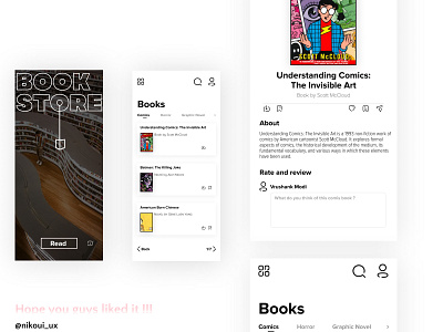 book store ui design app design graphic design illustration ui ux vector