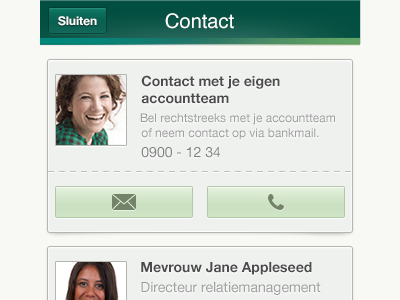 ABN AMRO Release 4: Personal Contact bank cards contact personal