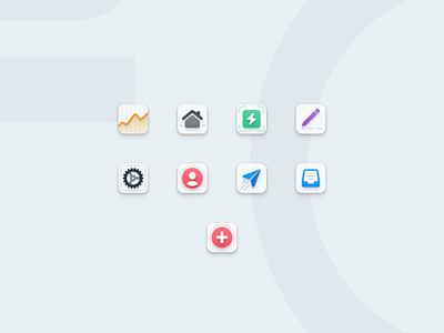 Fresh icons for GoSquared add analytics features forms gosquared home icon icon design icons inbox settings sidebar statistics