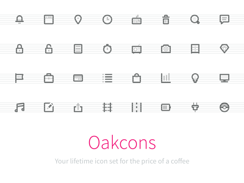 Oakcons: Your lifetime icon set for the price of a coffee png 16px icons coffee subscribe oakcons icon pack 2 euro 16 sketch svg
