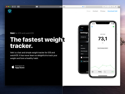 Vekt Landingpage app darkmode landing page design landingpage web website