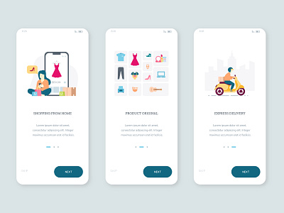 UI Oboarding Screen (Ecommerce App) design ecommerce ecommerce app ecommerce design flat design illustration ui ux vector