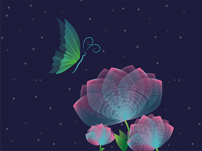 moonlight sonata butterfly butterfly logo design illustration lily