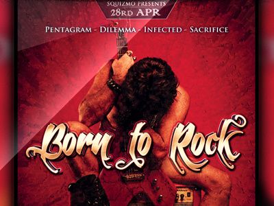 Born To Rock A4 Poster/Flyer -PSD-