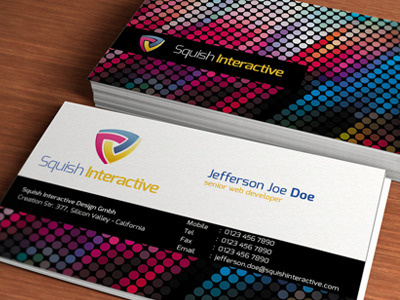 Colorful Business Card -PSD agency black brand branding business business card color colorful corporate creative different graphic designer impressive innovative interactive pink point punto purple red snake unique web design web designer