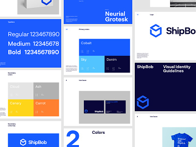 ShipBob - Brand Guidelines brand branding color design design system graphic guide identity logo logotype manual mark mockup typography visual website word