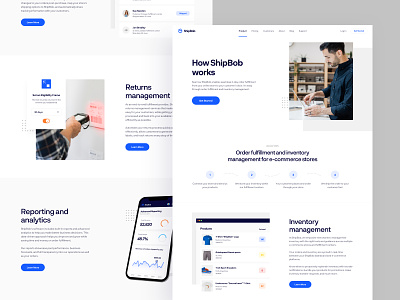 ShipBob - Product page b2b b2c design experience interface landing page product research saas shipment shipping ui ux web website