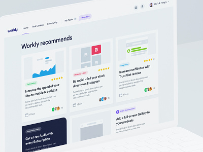 Workly - Dashboard - Home V2 app dashboard design desktop interface manager research shopify strategy task list tasks tool ui user experience user interface ux web