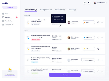 Workly - My Tasks List by Filip Justić for Balkan Brothers on Dribbble