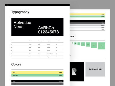 Rainmaking - Style Guide branding colors design design system graphic interface margins modules product design spacing style guide typography ui user experience ux web web design website