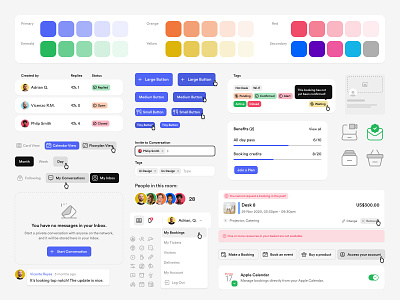Nexudus - Design System 4px spacing alerts app buttons cart colors components dashboard design system grid icons input fields organisms product design spacing table tags typography web website