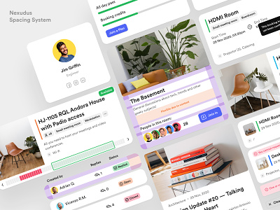Nexudus - Spacing System 4px booking buttons components dashboard design system events grid margins modules paddings product design spacing tables ui user experience user interface ux web app workspace