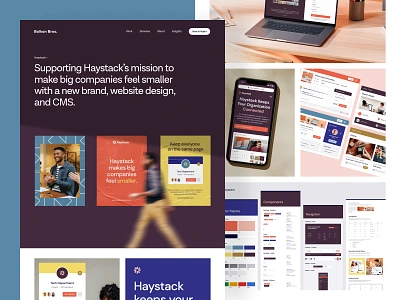 Haystack - Case Study 2 b2b brand branding case study cms design icon intranet knowledgebase logo product design saas ui user experience user interface ux visual identity web webflow website design